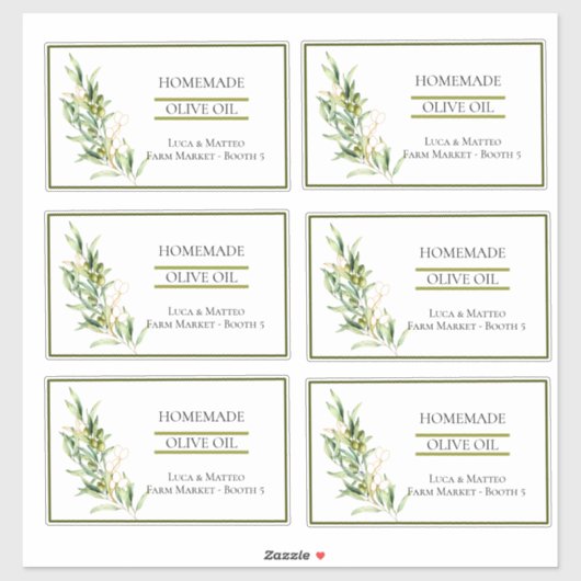 Transparente Produktkennzeichnungen für den Olive Aufkleber (Blatt)