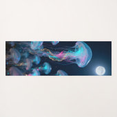 Transparente Quallen im Mondschein Yogamatte (Rückseite (Horizontal))
