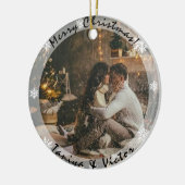 Transparente Rahmen mit Weihnachtsdekoration im Fo Keramik Ornament (Links)