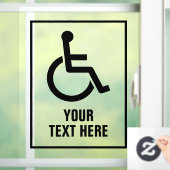 Transparente Rollstuhlmarke Fensteraufkleber (Zuhause)