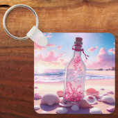 Transparente romantische Schwimmflasche Schlüsselanhänger (Vorderseite)