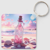 Transparente romantische Schwimmflasche Schlüsselanhänger (Rückseite)