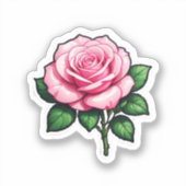 Transparente Rosa-Blume-Aufkleber Aufkleber (Vorderseite)