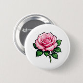 Transparente Rosa-Blume-Aufkleber Button (Vorne & Hinten)