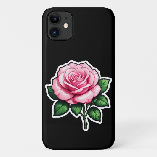 Transparente Rosa-Blume-Aufkleber Case-Mate iPhone Hülle (Rückseite)