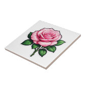 Transparente Rosa-Blume-Aufkleber Fliese (Seite)