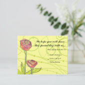 Transparente Rose Bat Mitzvah Reply Card Einladung (Stehend Vorderseite)