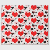 Transparente Rot-Schwarz-Liebe Form Herz Geschenkpapier (Flach)