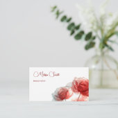 Transparente rote Blume Visitenkarte (Stehend Vorderseite)