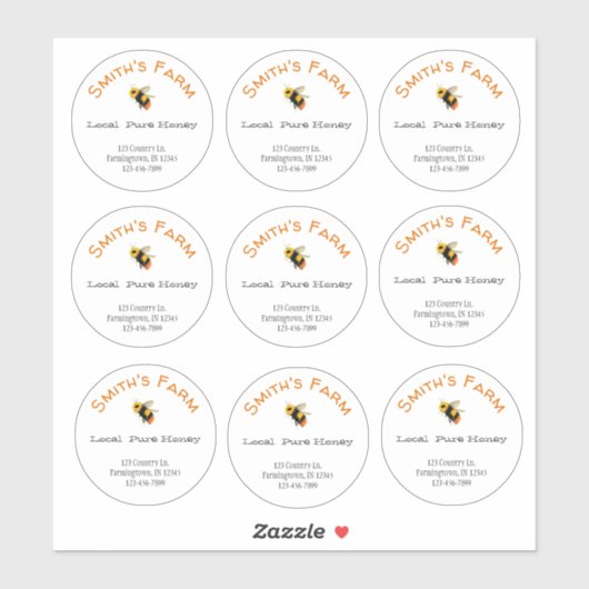 Transparente Round Custom Honey Stickers Aufkleber (Blatt)
