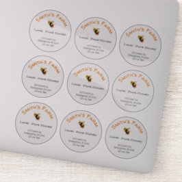 Transparente Round Custom Honey Stickers Aufkleber