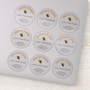 Transparente Round Custom Honey Stickers Aufkleber