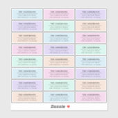 Transparente Rücksendeadresse moderner Soft Colors Aufkleber (Blatt)