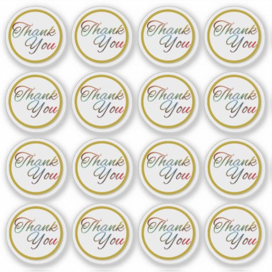 Transparente Runde dank Stickers Aufkleber (Vorderseite)