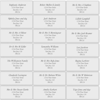 Transparente Schlichte Empfängeradressen Aufkleber