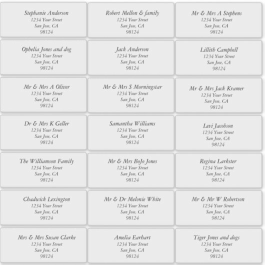 Transparente Schlichte Empfängeradressen Aufkleber (Vorderseite)