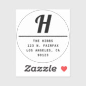 Transparente Schwarz-Weiß-Rücksendeadresse Aufkleber (Blatt)