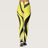 Transparente schwarze Spirale auf gelbem Hintergru Leggings (Rückseite)