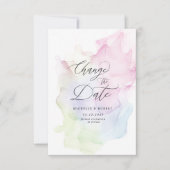 transparente Seide elegant ändern Das Datum Einladung (Vorderseite)