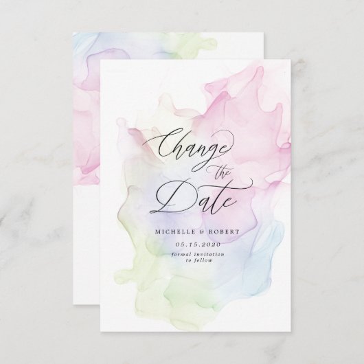 transparente Seide elegant ändern Das Datum Einladung (Vorne/Hinten)