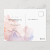 Transparente Seide Moderne Bridesmaid Einladung Postkarte (Rückseite)