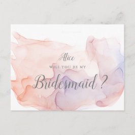 Transparente Seide Moderne Bridesmaid Einladung Postkarte