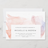 Transparente Seide Moderne elegante Engagement-Par Einladung (Vorderseite)