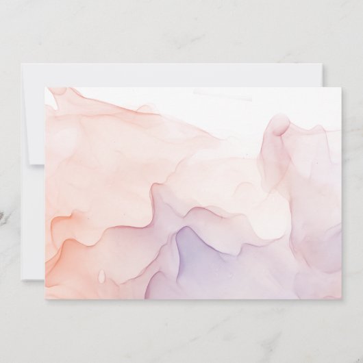 Transparente Seide Moderne elegante Engagement-Par Einladung (Rückseite)