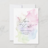 Transparente Silk Elegant Save the Date Card Einladung (Vorderseite)