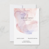 Transparente Silk Moderne vertikale RSVP-Karte RSVP Karte (Vorderseite)