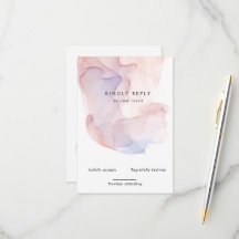 Transparente Silk Moderne vertikale RSVP-Karte