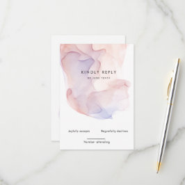 Transparente Silk Moderne vertikale RSVP-Karte RSVP Karte