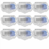 Transparente Sojakandellabellen Blauer Silberbrush Aufkleber (Vorderseite)