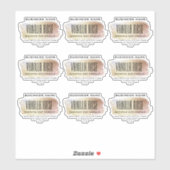 Transparente Sojakandellabellen Gold Opal Glitzern Aufkleber (Blatt)