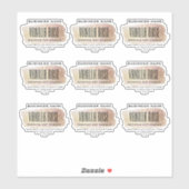 Transparente Sojakandellabellen Pink Gold Opal Aufkleber (Blatt)