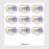 Transparente Sojakonzerne mit Blauen und Goldbrush Aufkleber (Blatt)