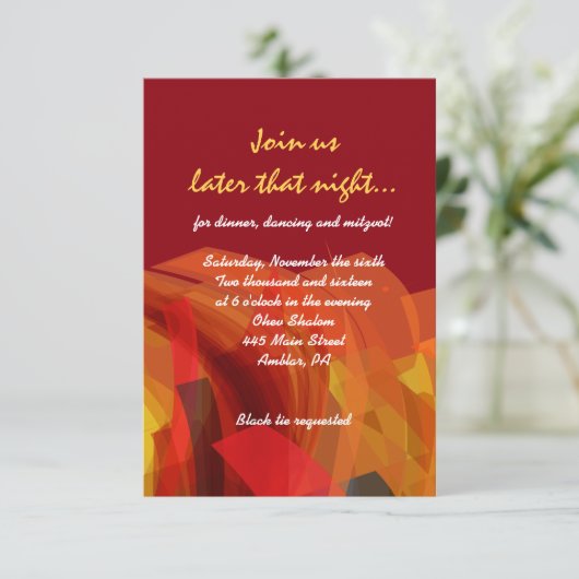 Transparente Star Bat Bar Mitzvah Party Card Einladung (Stehend Vorderseite)