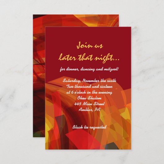 Transparente Star Bat Bar Mitzvah Party Card Einladung (Vorne/Hinten)