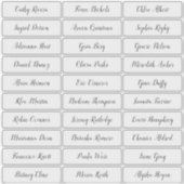 Transparente Stilschrift-Gästennamen-Aufkleber Aufkleber (Vorderseite)