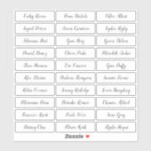 Transparente Stilschrift-Gästennamen-Aufkleber Aufkleber (Blatt)