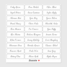 Transparente Stilschrift-Gästennamen-Aufkleber Aufkleber