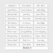 Transparente Stilschrift-Gästennamen-Aufkleber Aufkleber (Blatt)