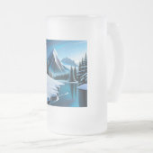 Transparente Tasse mit einer Eisstadt als Aufklebe (VorderseiteRechts)
