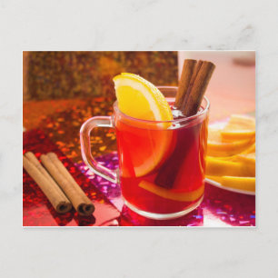 Transparente Tasse Tee mit Zitrus und Zimt Postkarte