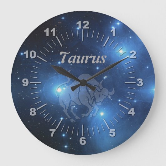 Transparente Taurus Große Wanduhr (Vorderseite)