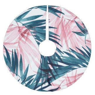 Transparente tropische Farbe: Abstrakte Wasserfarb Polyester Weihnachtsbaumdecke
