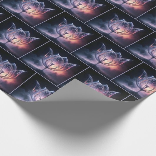 Transparente Tulip mit Regentropfen Geschenkpapier (Ecke)