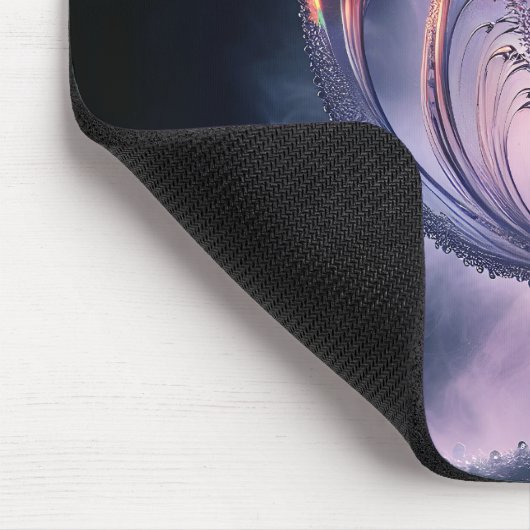 Transparente Tulip mit Regentropfen Mousepad (Ecke)