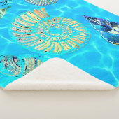Transparente türkisfarbene Aqua-Muscheln Sherpadecke (3/4)