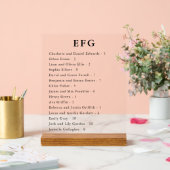 Transparente Übersicht über die Sitzplätze von Hoc Acrylschild (Hochzeit)